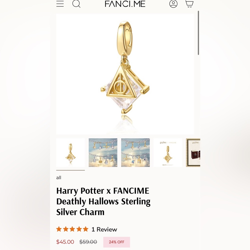 Harry Potter x FANCI.ME Silver Necklace & Gold Charm - Picture 4 of 6